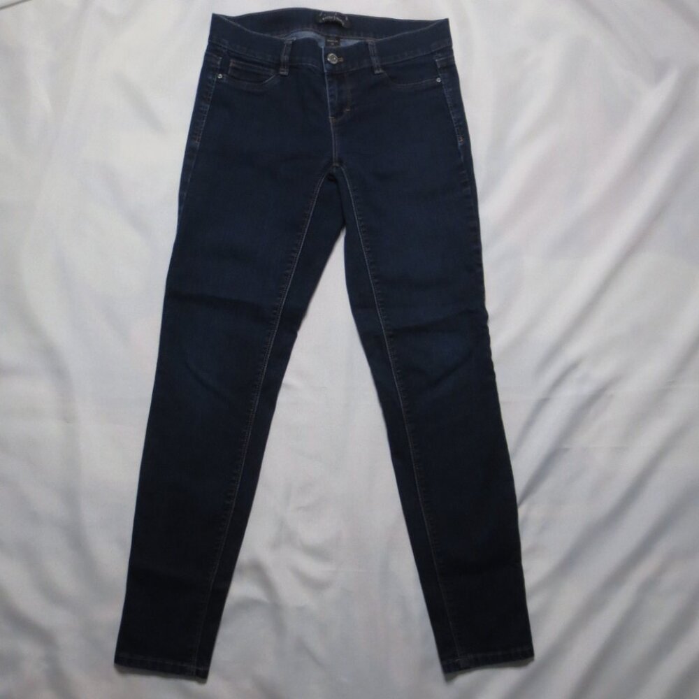 WHBM womens JEANS dark denim LOW RISE skinny BLUE stretch SIZE 28-XS
